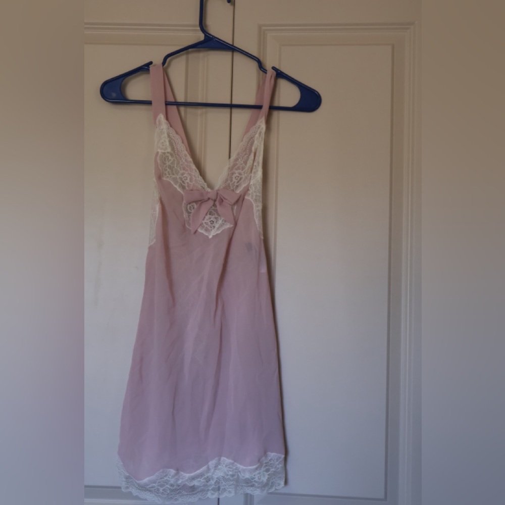 Elegant Pink Lace Nightgown